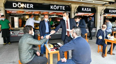 BÜYÜKŞEHİR’DEN İŞ YERLERİNE DEZENFEKSİYON DESTEĞİ, MASKE DAĞITIMI