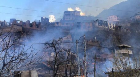 Yusufeli’nde köyde çıkan yangında 60 ev yandı