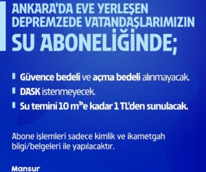 ABB den Ankara ya yerleşen Depremzedelere ücretsiz hizmet