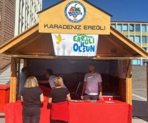 ALMANYA’DA, ‘KDZ. EREĞLİ İL OLSUN’ PANKARTI AÇTILAR