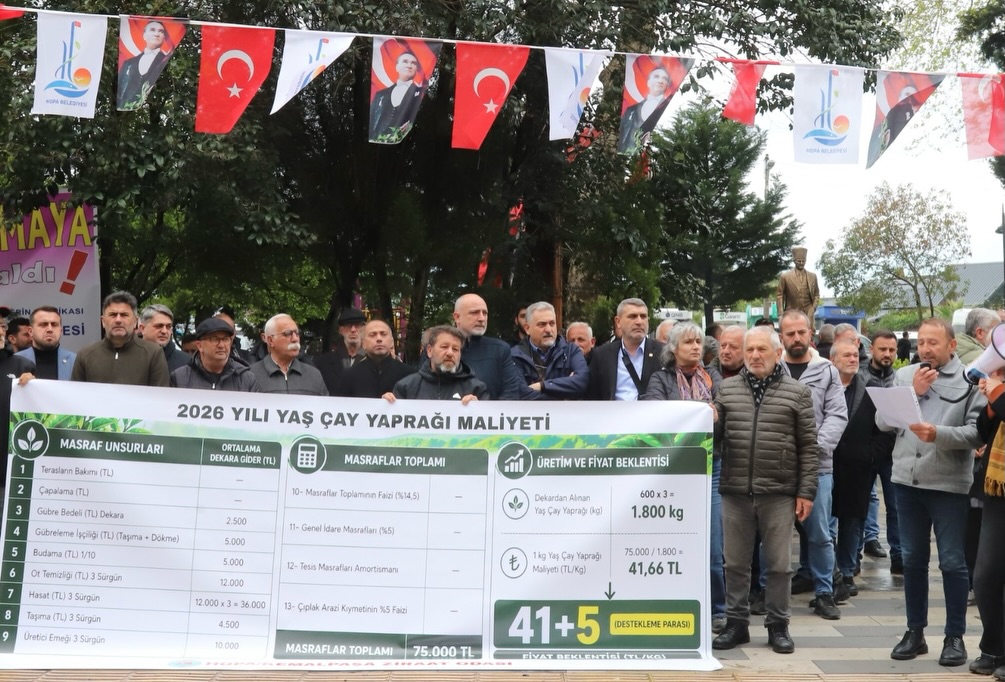 ÇAY ÜRETİCİLERİ DE  MEYDANA İNDİ