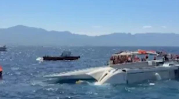Girne açıklarında gemi battı, 24 kişi kayıp 7 kişi öldü